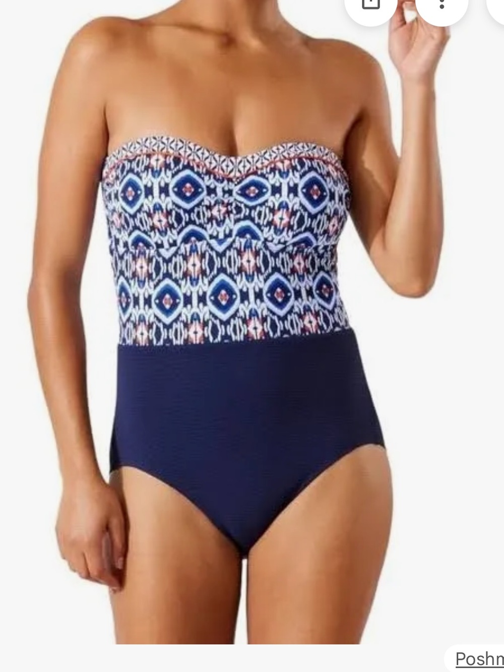 Tommy Bahama Island Cays Ikat Bandeau One piece swimsuit